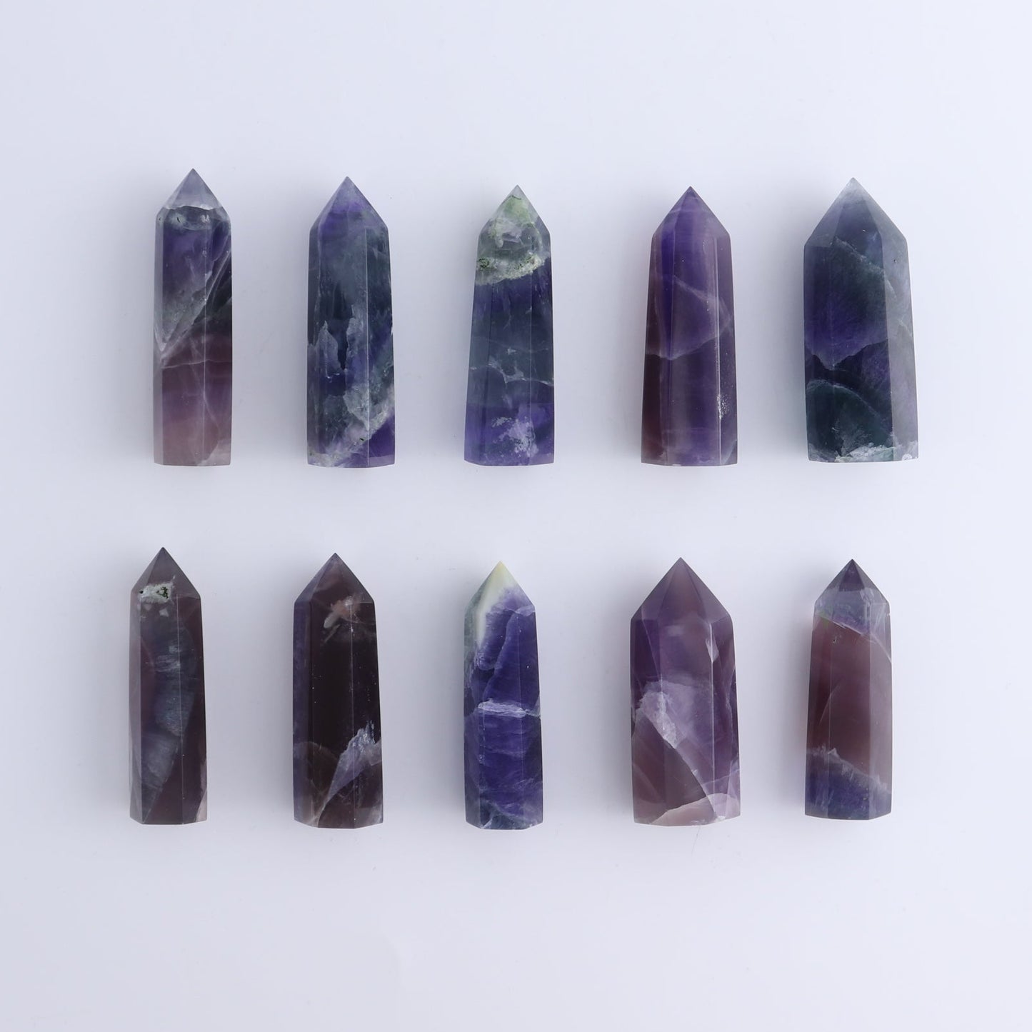 Lavender Fluorite Towers Set of 10