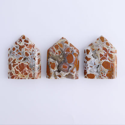 Brecciated Jasper Moons, Stars, Towers, Clouds, and Flames Set of 11