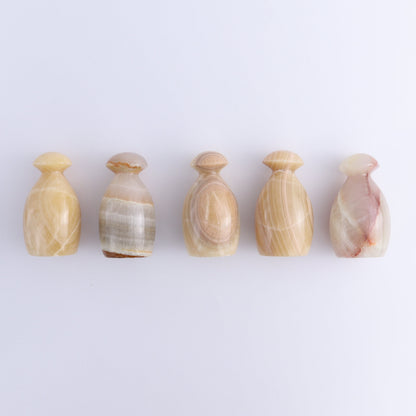 Mexican Onyx/Calcite Mushrooms Set of 5 - Expert Wholesale and Supplier of Wholesale Crystals & Bulk Gemstones, ["Calcite","Mexico","Mushrooms","onyx"]