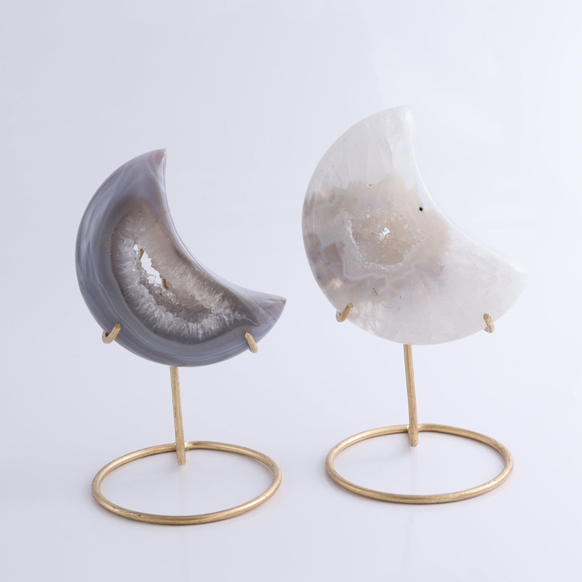 Agate Moons with Stand Set of 6 - Expert Wholesale and Supplier of Wholesale Crystals & Bulk Gemstones, ["Agate","Brazil","moons"]