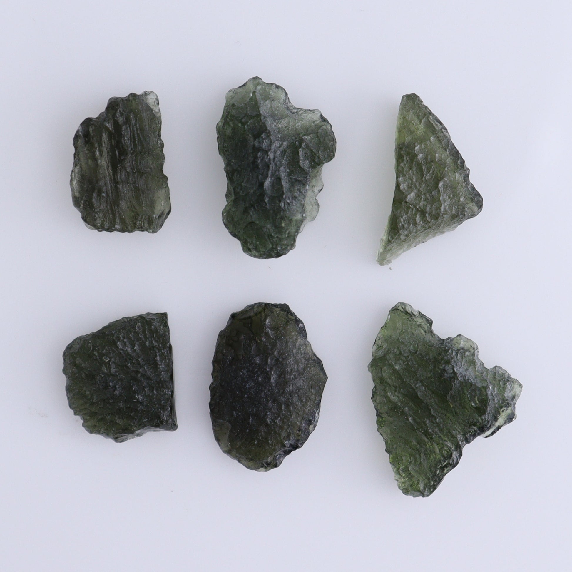 Moldavite Pieces Set of 6 - Expert Wholesale and Supplier of Wholesale Crystals & Bulk Gemstones, ["Czech Republic","Moldavite","Pieces"]
