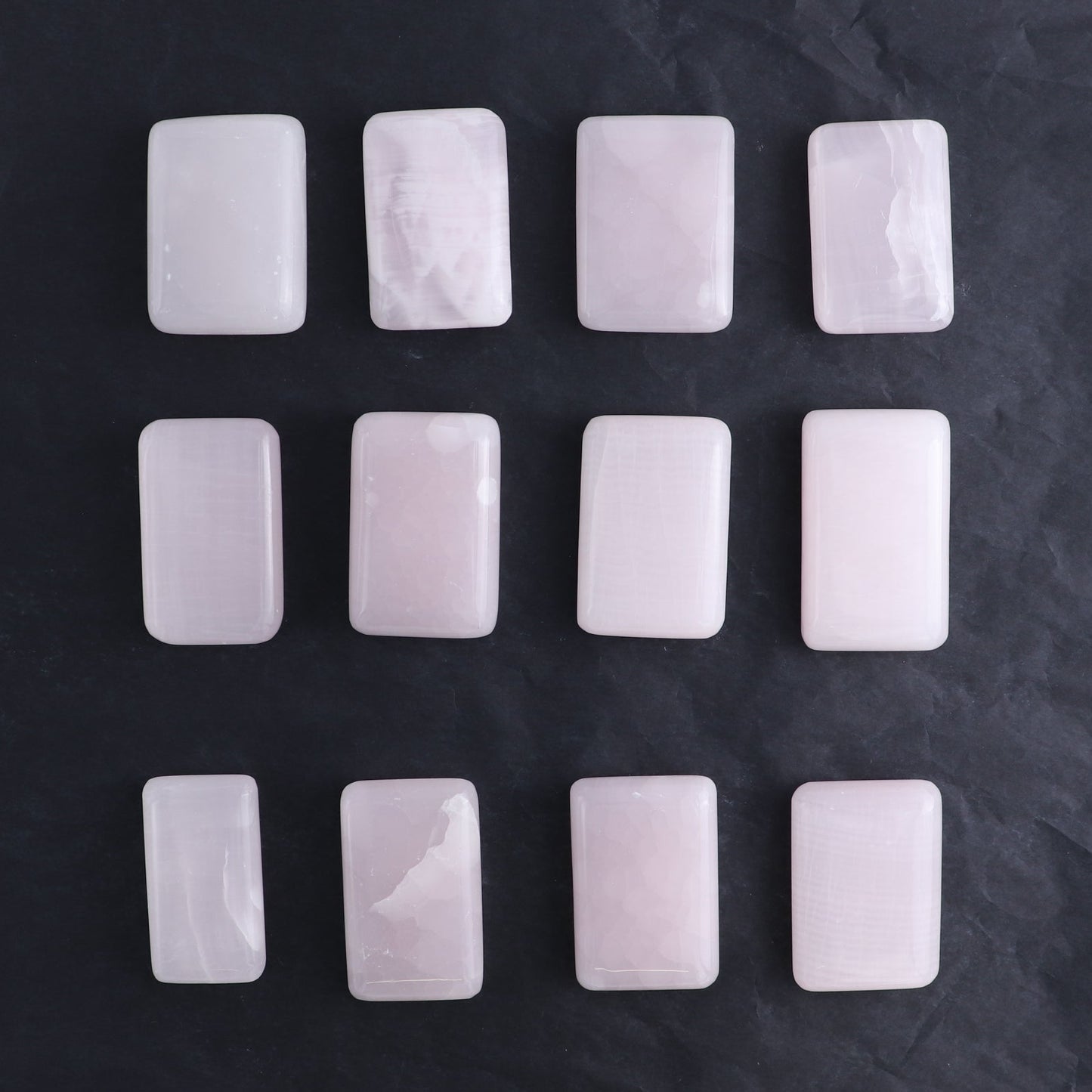 Pink Mangano Calcite Rectangles Set of 12