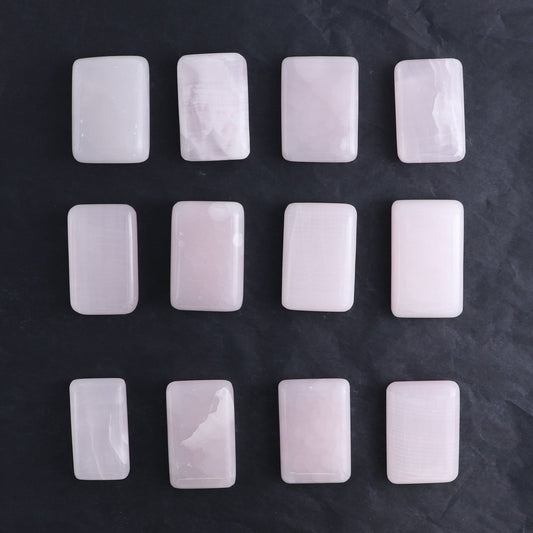 Pink Mangano Calcite Rectangles Set of 12 - Expert Wholesale and Supplier of Wholesale Crystals & Bulk Gemstones, ["Pink Calcite"]