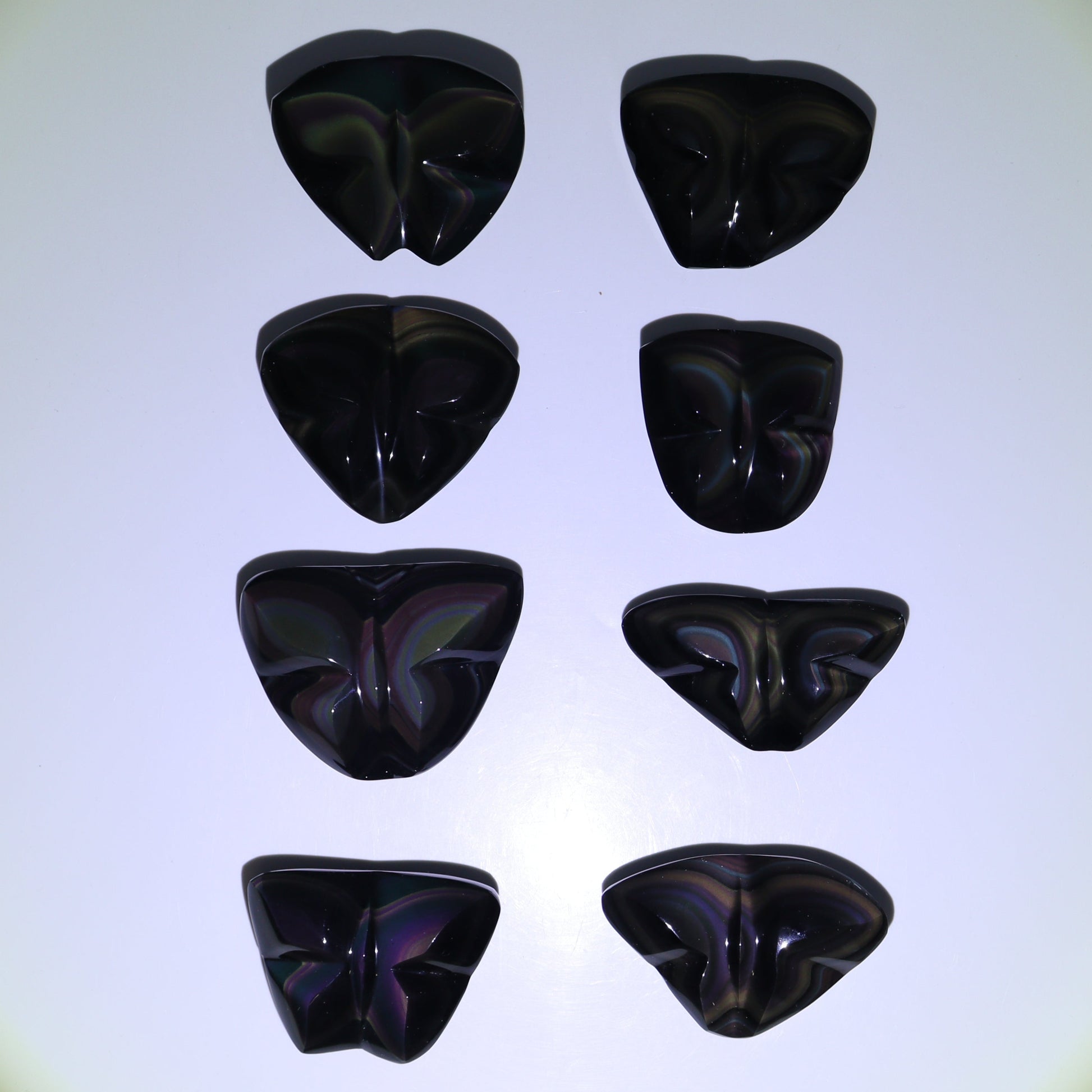 Rainbow Obsidian Butterflies Set of 8 - Expert Wholesale and Supplier of Wholesale Crystals & Bulk Gemstones, ["Butterflies","Butterfly","Mexico","Rainbow Obsidian"]