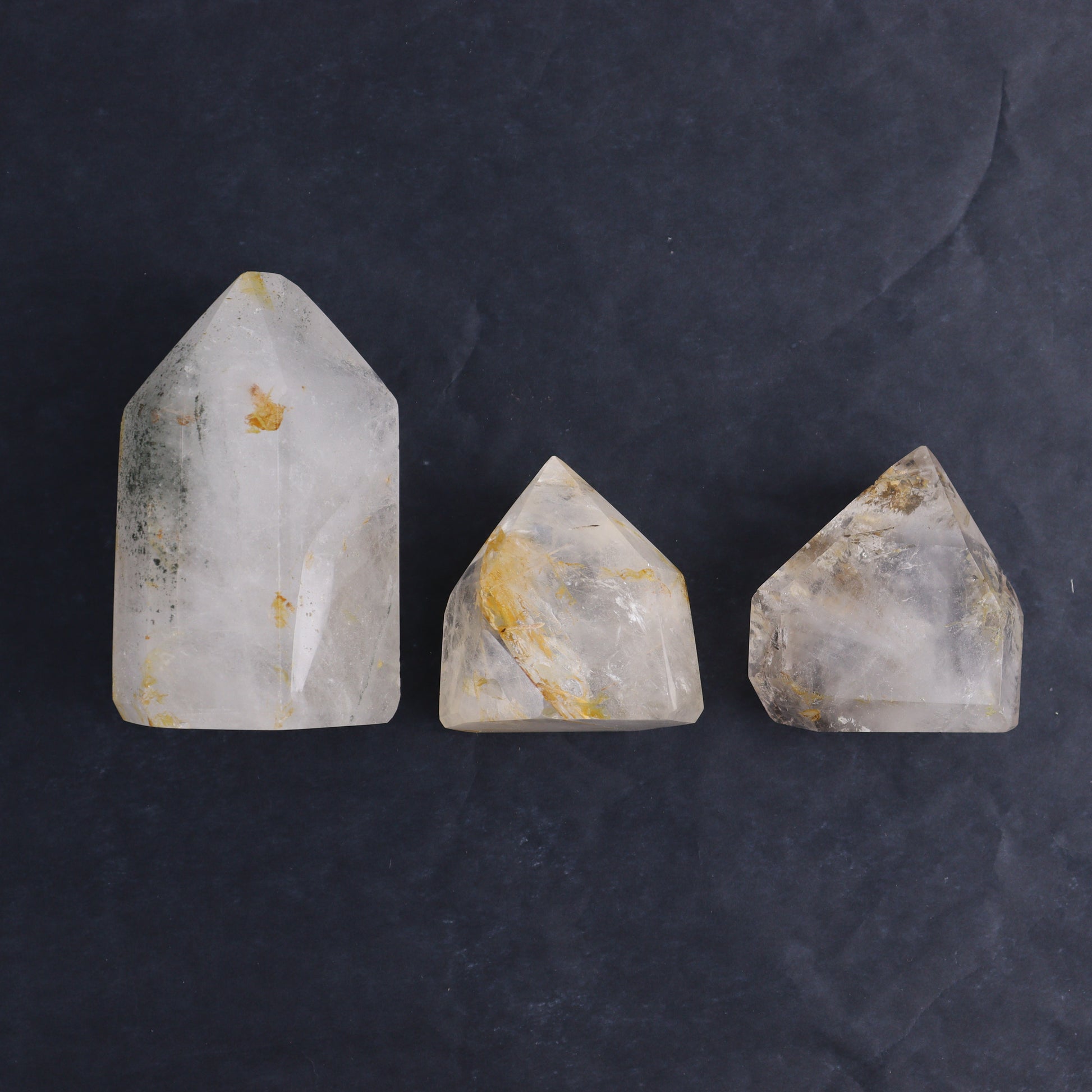 Garden Quartz Towers Set of 3 - Expert Wholesale and Supplier of Wholesale Crystals & Bulk Gemstones, ["Garden Quartz","Quartz","Towers"]