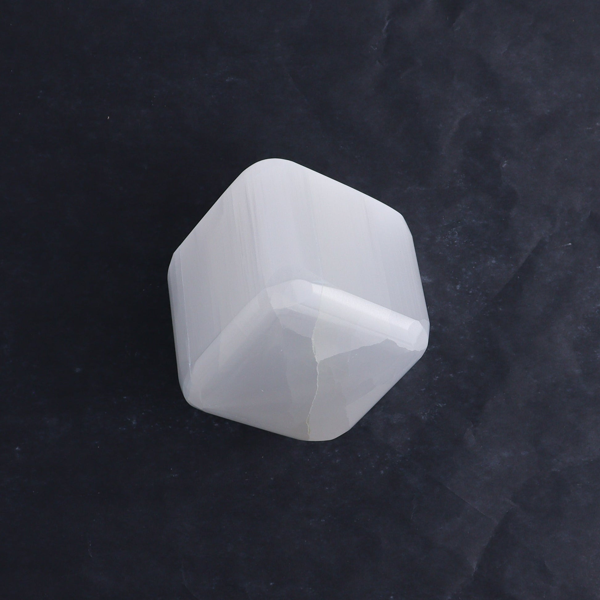 One Selenite (Satin Spar) Standing Cube 6 cm - Expert Wholesale and Supplier of Wholesale Crystals & Bulk Gemstones, ["close_30","Cubes","Morocco","Selenite"]