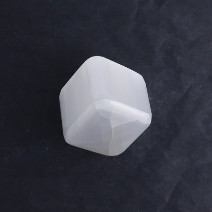 One Selenite (Satin Spar) Standing Cube 6 cm - Expert Wholesale and Supplier of Wholesale Crystals & Bulk Gemstones, ["close_30","Cubes","Morocco","Selenite"]