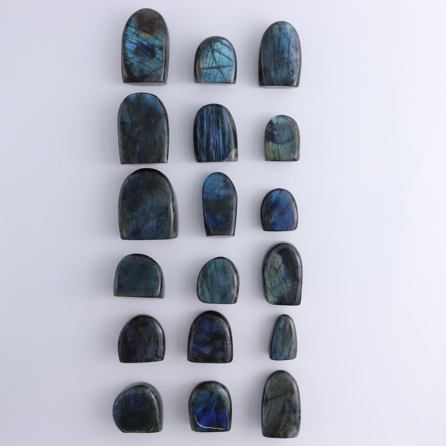 Labradorite Freeform Set of 18 - Expert Wholesale and Supplier of Wholesale Crystals & Bulk Gemstones, ["Freeforms","Labradorite","Madagascar"]