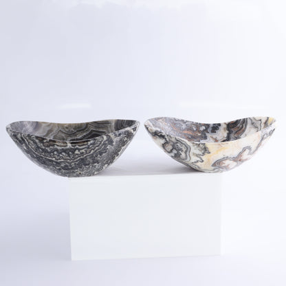 One Mexican Onyx/Calcite Black Zebra Small Oval Bowl - Expert Wholesale and Supplier of Wholesale Crystals & Bulk Gemstones, ["bowl","Bowls","Calcite","Catalog Onyx","Decorative Dish","Mexico","onyx"]