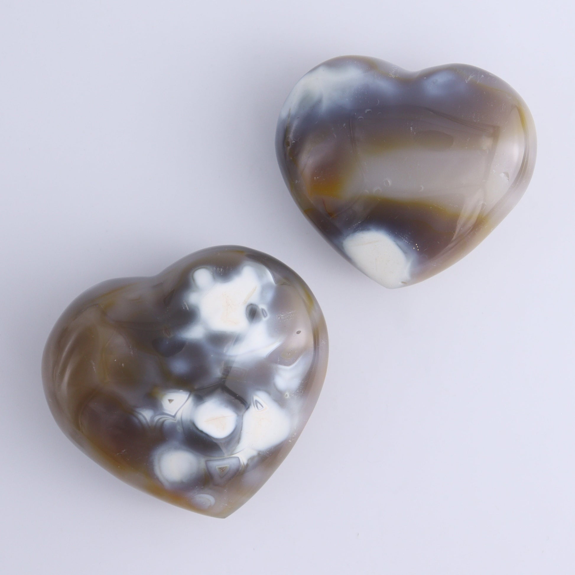 Orca Agate Hearts Set of 6 - Expert Wholesale and Supplier of Wholesale Crystals & Bulk Gemstones, ["close_30","Hearts","Madagascar","Orca Agate"]