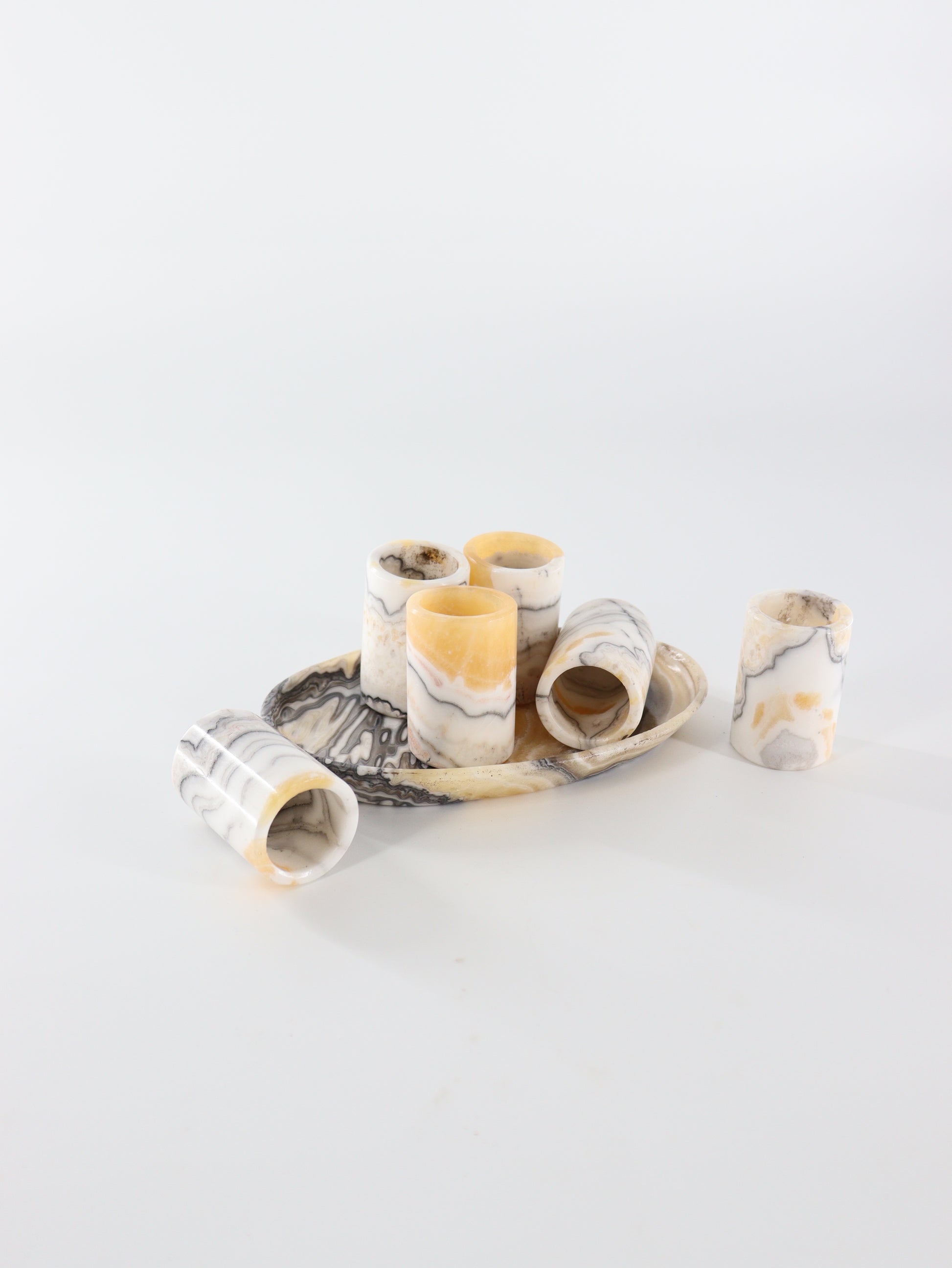 Two Sets of Zebra Onyx Shot Glasses - Expert Wholesale and Supplier of Wholesale Crystals & Bulk Gemstones, []