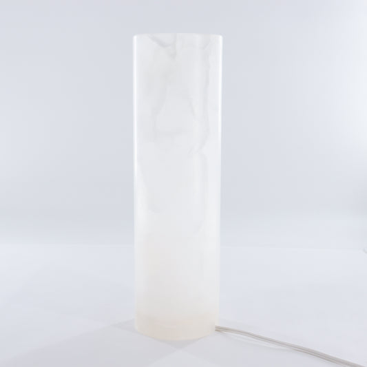One White Smooth Onyx Lamp Blind
