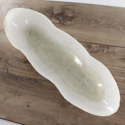 Mexican Onyx/Calcite Canoe Bowl 28"