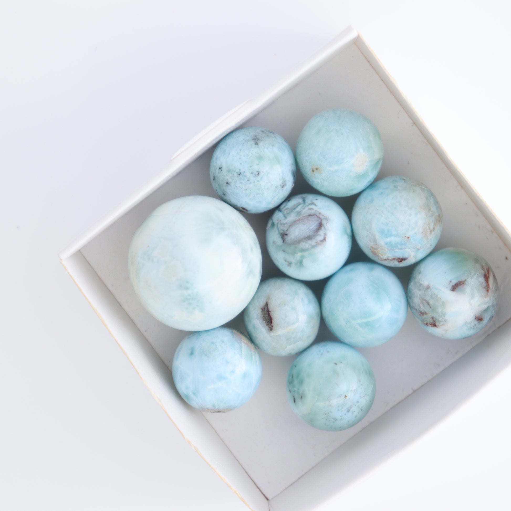 Larimar Spheres Set of 10 - Expert Wholesale and Supplier of Wholesale Crystals & Bulk Gemstones, ["Larimar","Spheres"]