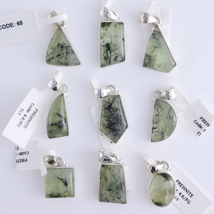 One Prehnite Sterling Silver Pendant (chain not included) - Expert Wholesale and Supplier of Wholesale Crystals & Bulk Gemstones, ["Pendant","Prehnite","sterling silver"]