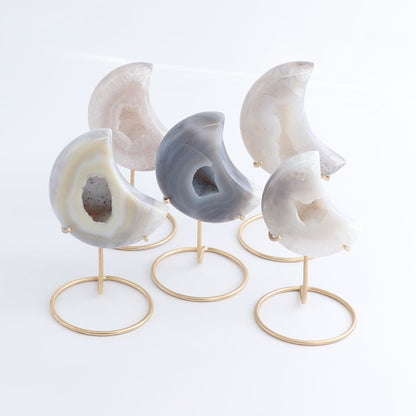 Agate Moons with Stand Set of 5 - Expert Wholesale and Supplier of Wholesale Crystals & Bulk Gemstones, ["Agate","Brazil","moons"]