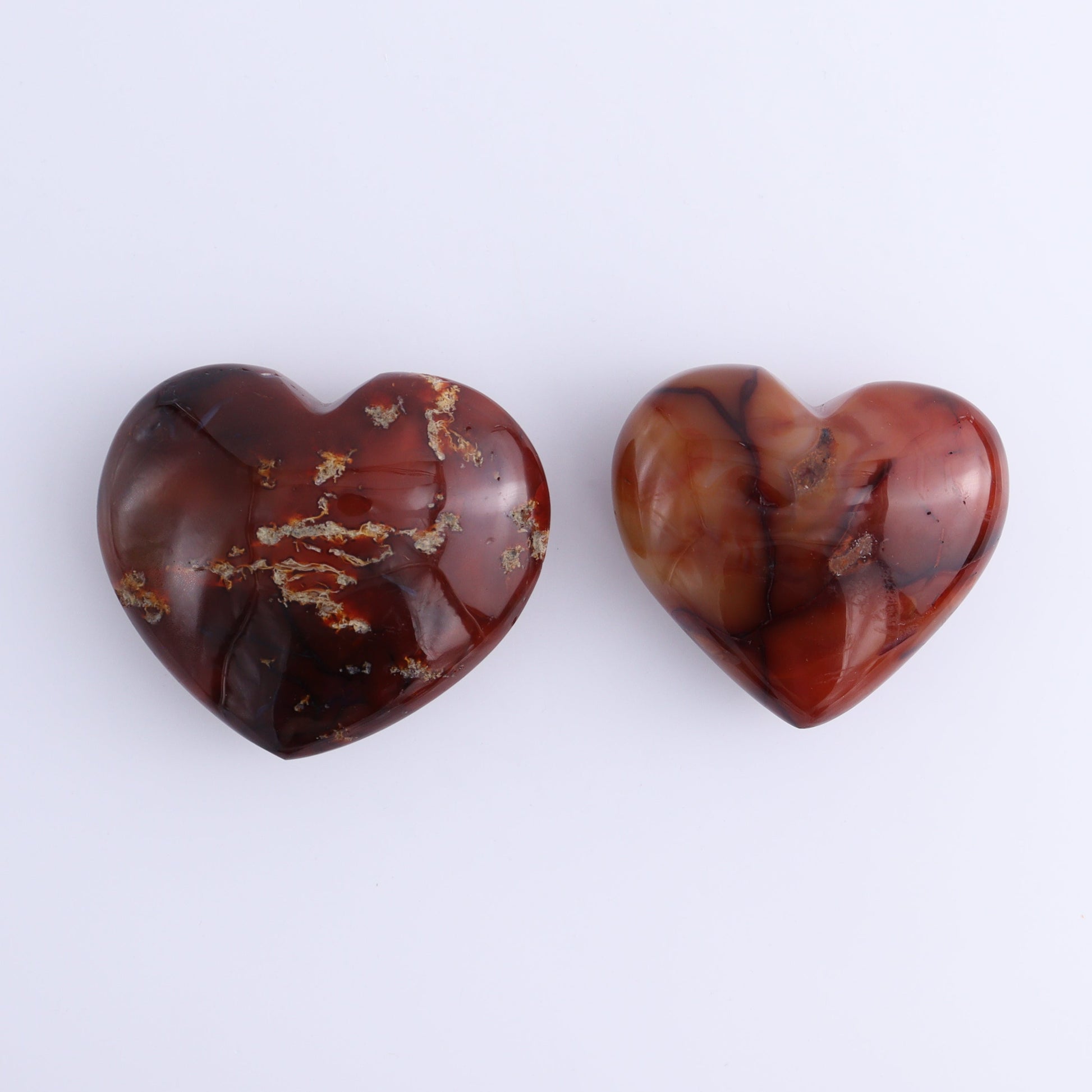 Carnelian Hearts Set of 6 - Expert Wholesale and Supplier of Wholesale Crystals & Bulk Gemstones, ["carnelian","Hearts","Madagascar"]