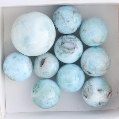 Larimar Spheres Set of 10 - Expert Wholesale and Supplier of Wholesale Crystals & Bulk Gemstones, ["Larimar","Spheres"]