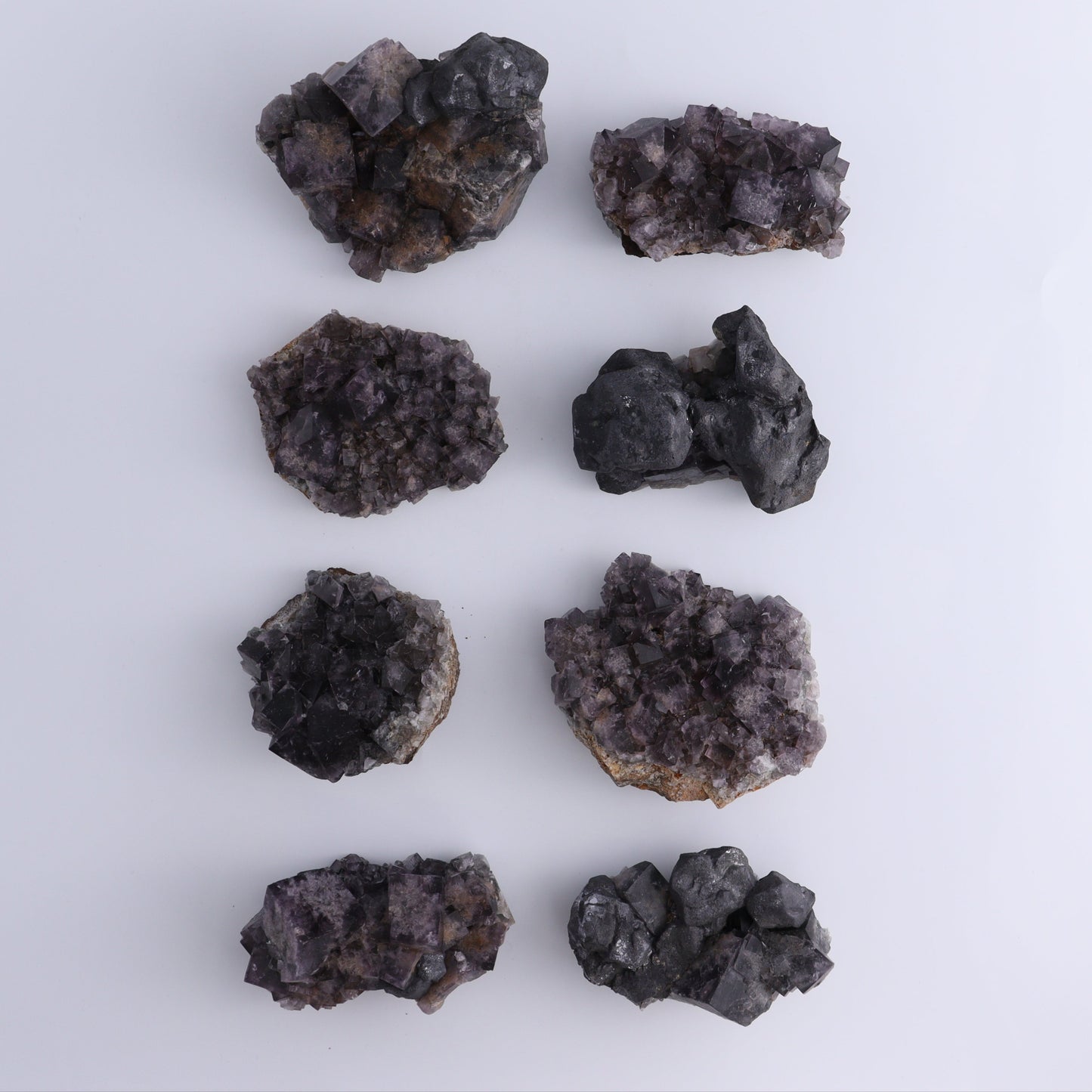Fluorite Purple Rain Pocket Set of 8 - Expert Wholesale and Supplier of Wholesale Crystals & Bulk Gemstones, ["close_50","England","Fluorite","Purple Rain Pocket","Rough"]