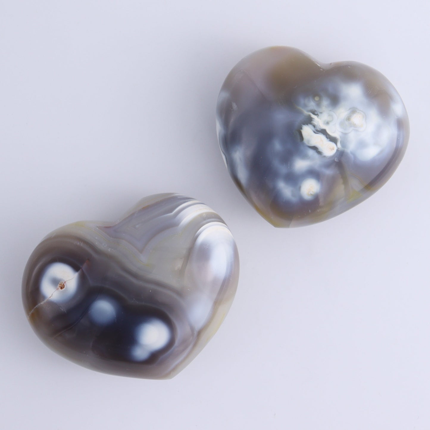 Orca Agate Hearts Set of 6 - Expert Wholesale and Supplier of Wholesale Crystals & Bulk Gemstones, ["close_30","Hearts","Madagascar","Orca Agate"]