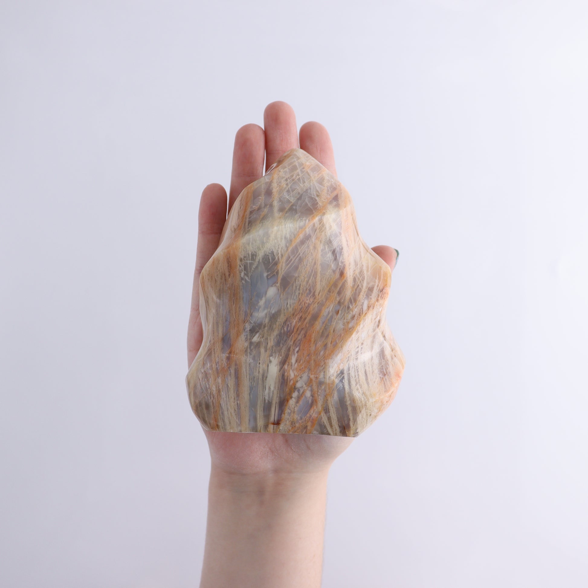 Peach Moonstone Flames Set of 10 - Expert Wholesale and Supplier of Wholesale Crystals & Bulk Gemstones, ["flames","Madagascar","Peach Moonstone"]