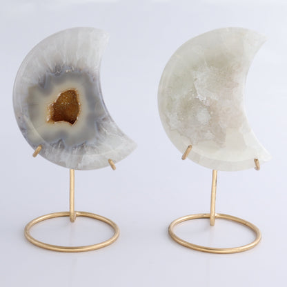 Agate Moons with Stand Set of 5 - Expert Wholesale and Supplier of Wholesale Crystals & Bulk Gemstones, ["Agate","Brazil","moons"]