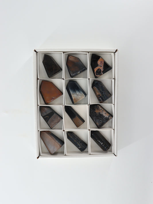 Blue Tiger Eye Towers Set of 12