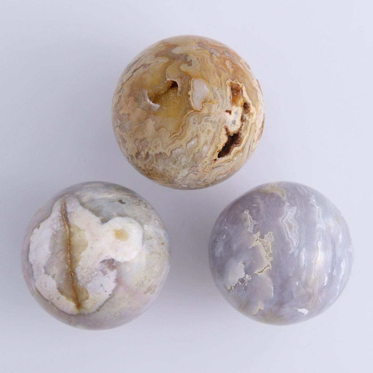 Agate Spheres Set of 9 - Expert Wholesale and Supplier of Wholesale Crystals & Bulk Gemstones, ["Agate","Madagascar","Spheres"]