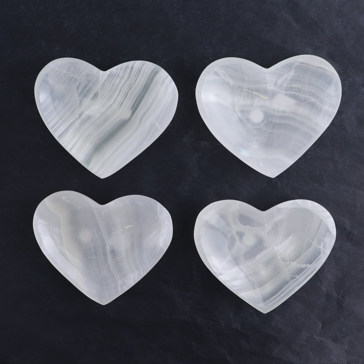 One Mexican Onyx/Calcite White Heart Bowl