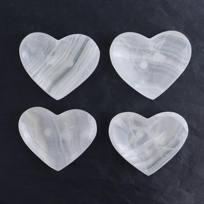 One Mexican Onyx/Calcite White Heart Bowl