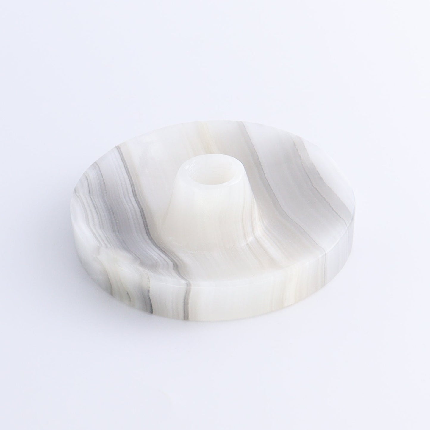 One Palo Santo/Incense/Candle Holder Mexican Onyx/Calcite White & Grey - Expert Wholesale and Supplier of Wholesale Crystals & Bulk Gemstones, ["Calcite","Candle Holder","Catalog Onyx","Incense holders","Mexico","onyx","Palo Santo Holder"]