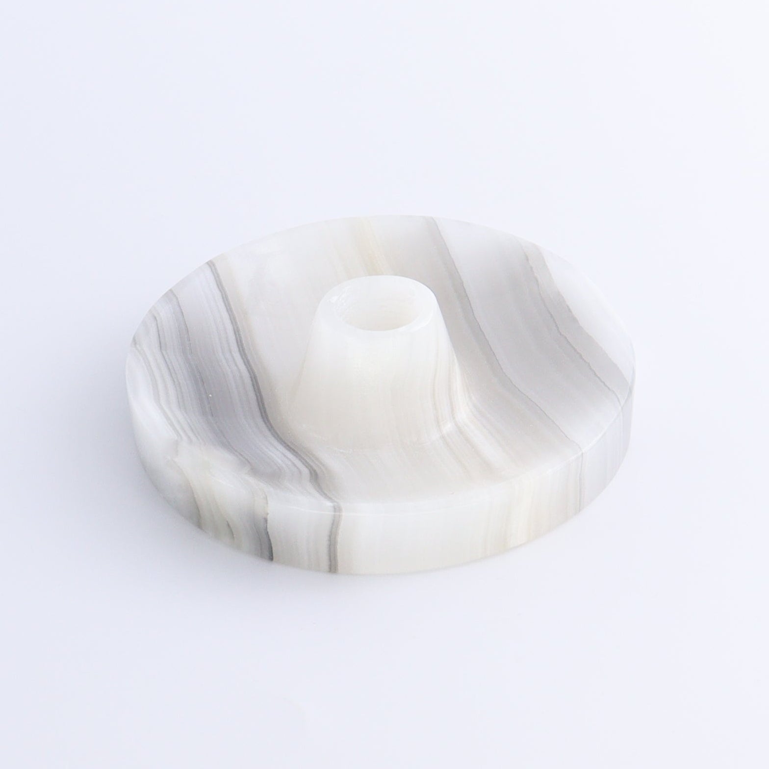 One Palo Santo/Incense/Candle Holder Mexican Onyx/Calcite White & Grey - Expert Wholesale and Supplier of Wholesale Crystals & Bulk Gemstones, ["Calcite","Candle Holder","Catalog Onyx","Incense holders","Mexico","onyx","Palo Santo Holder"]