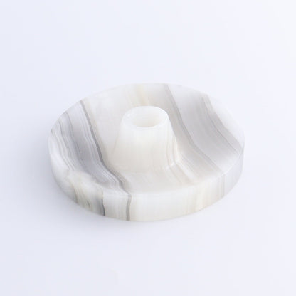 One Palo Santo/Incense/Candle Holder Mexican Onyx/Calcite White & Grey - Expert Wholesale and Supplier of Wholesale Crystals & Bulk Gemstones, ["Calcite","Candle Holder","Catalog Onyx","Incense holders","Mexico","onyx","Palo Santo Holder"]