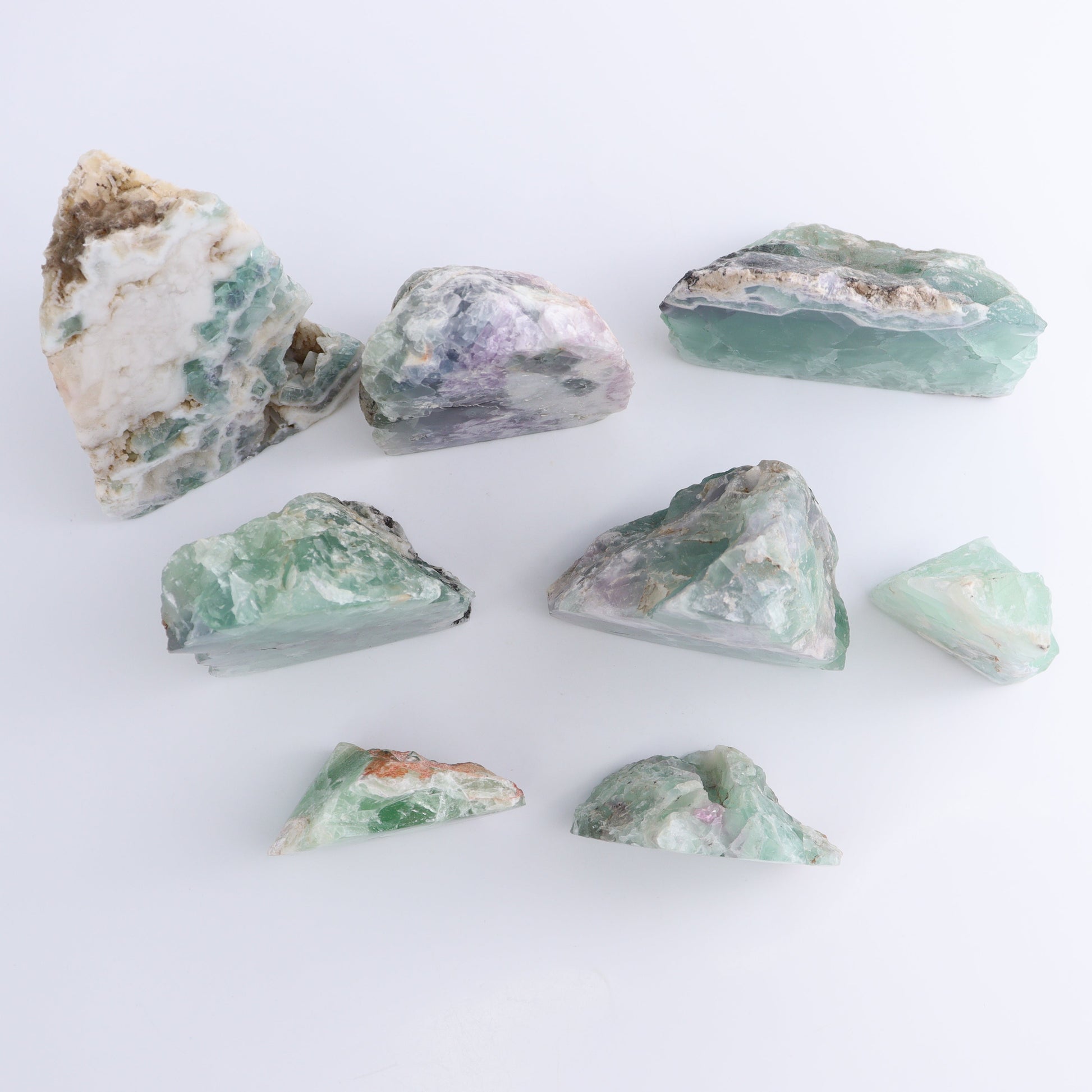 Fluorite Face Polished Set of 8 - Expert Wholesale and Supplier of Wholesale Crystals & Bulk Gemstones, ["Face Polished","Fluorite","Mexico"]