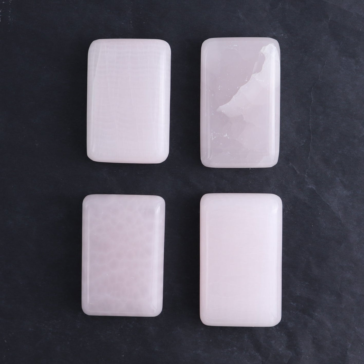 Pink Mangano Calcite Rectangles Set of 12