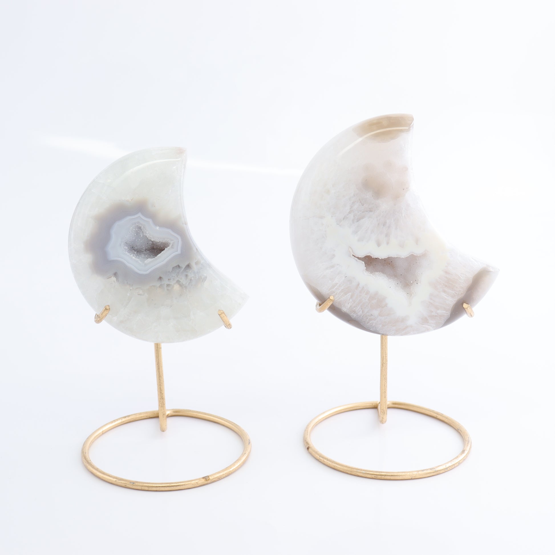 Agate Moons with Stand Set of 5 - Expert Wholesale and Supplier of Wholesale Crystals & Bulk Gemstones, ["Agate","Brazil","moons"]