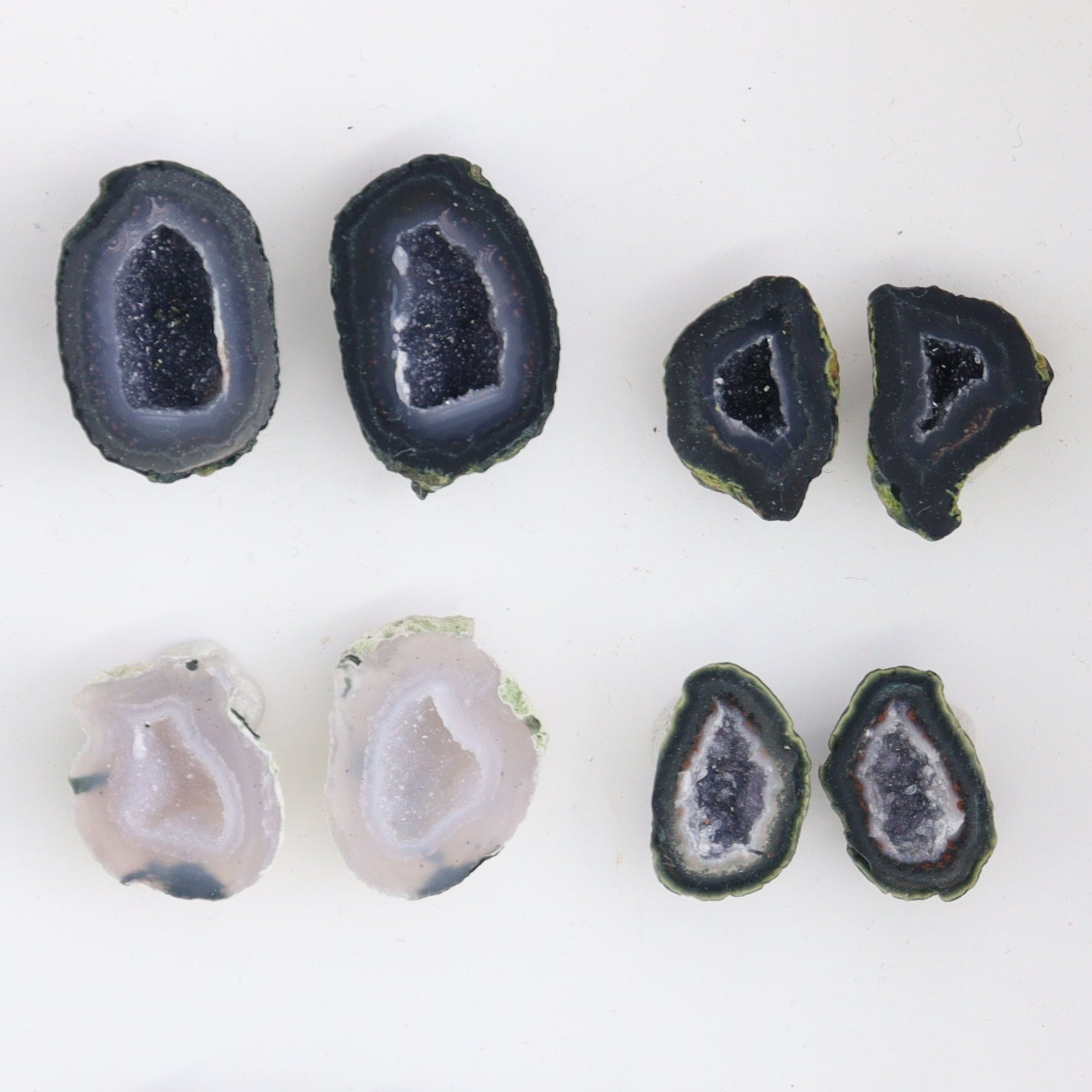 Tabasco Geodes 9 Pairs - Expert Wholesale and Supplier of Wholesale Crystals & Bulk Gemstones, ["Geodes","Tabasco Geode"]