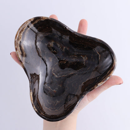 One Mexican Onyx/Calcite Chocolate Triangular Bowl - Expert Wholesale and Supplier of Wholesale Crystals & Bulk Gemstones, ["Calcite","Catalog Onyx","Decorative Dish","Mexico","onyx"]