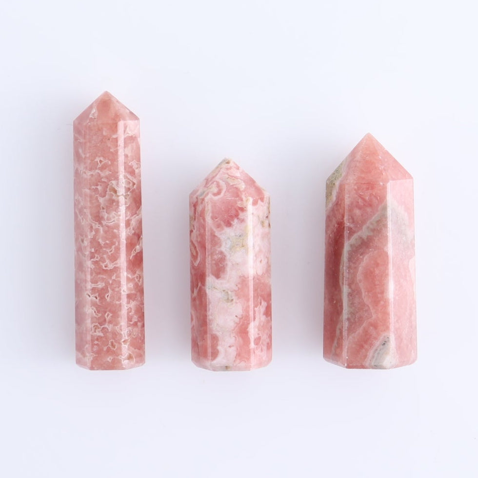 Rhodochrosite Towers Set of 7