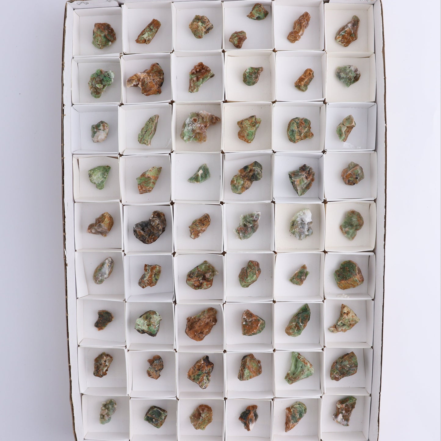 Chrome Chalcedony Flat of 55 - Expert Wholesale and Supplier of Wholesale Crystals & Bulk Gemstones, ["Chalcedony","Chrome Chalcedony"]