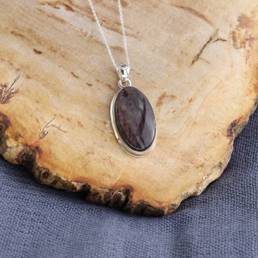 One Purple Fire Labradorite Sterling Silver Pendant (chain not included) - Expert Wholesale and Supplier of Wholesale Crystals & Bulk Gemstones, ["Labradorite","Pendant","sterling silver"]