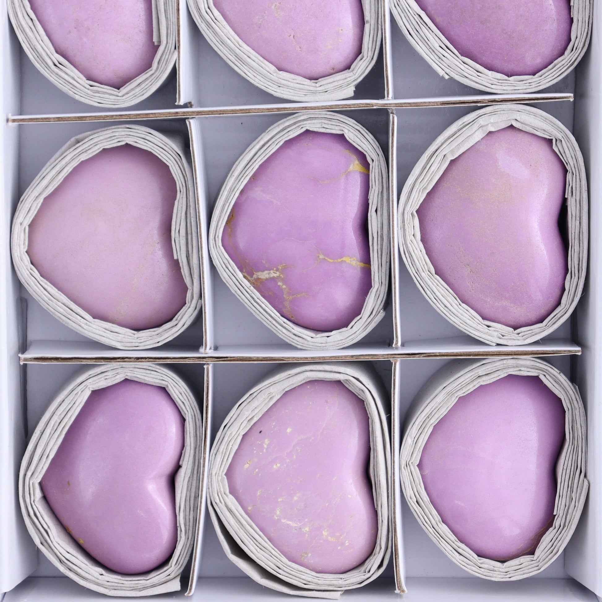 Phosphosiderite Hearts Set of 12 - Expert Wholesale and Supplier of Wholesale Crystals & Bulk Gemstones, ["Hearts","Phosphosiderite"]