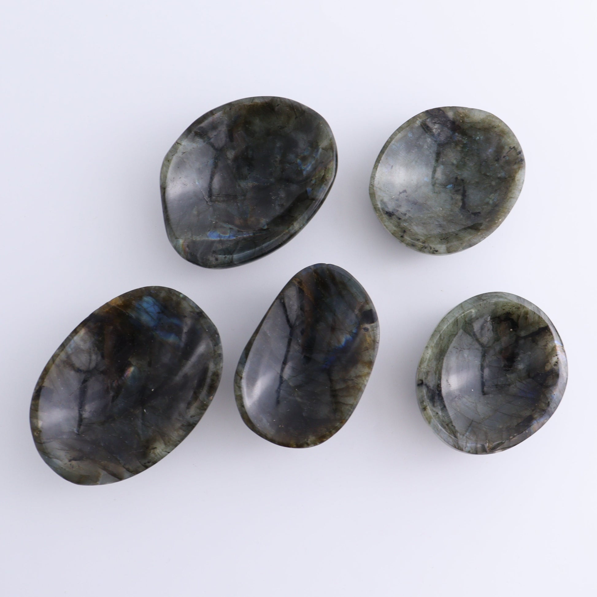 Labradorite Bowls Set of 10 - Expert Wholesale and Supplier of Wholesale Crystals & Bulk Gemstones, ["Bowls","Labradorite","Madagascar"]