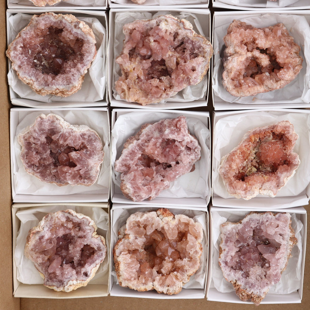 Pink Amethyst Geodes Set of 12