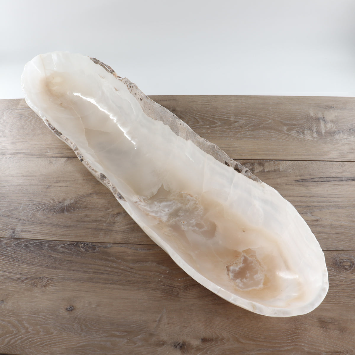 Mexican Onyx/Calcite Canoe Bowl 36"