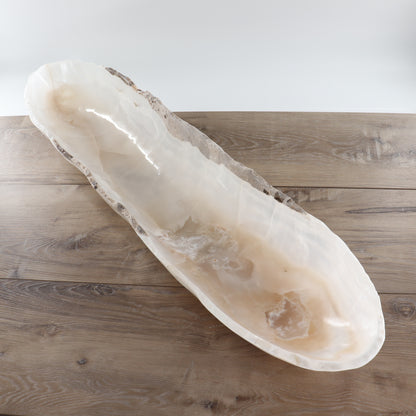 Mexican Onyx/Calcite Canoe Bowl 36"