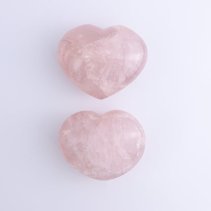 Rose Quartz Hearts Set of 2 - Expert Wholesale and Supplier of Wholesale Crystals & Bulk Gemstones, ["Hearts","Madagascar","Quartz","Rose Quartz"]