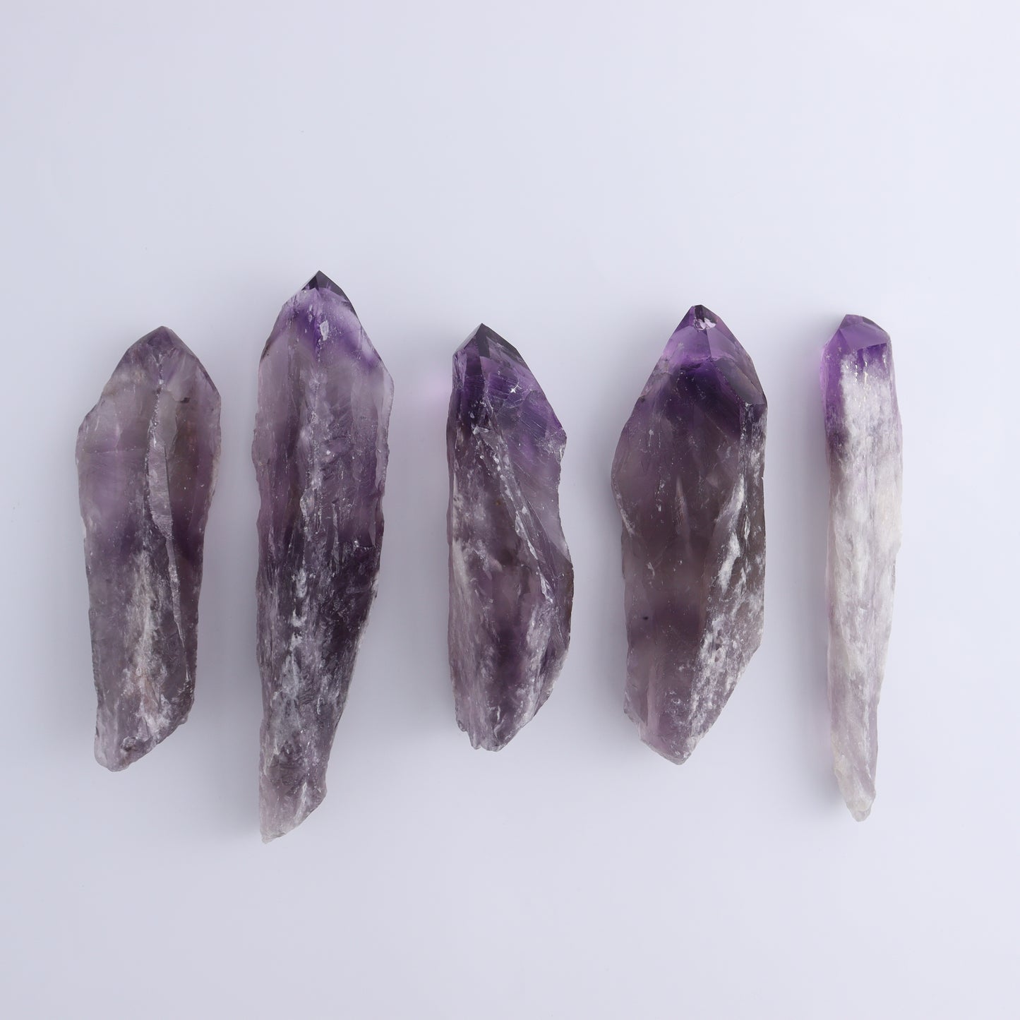 Amethyst Polished Tips Set of 5 - Expert Wholesale and Supplier of Wholesale Crystals & Bulk Gemstones, ["Amethyst","Polished Tip"]