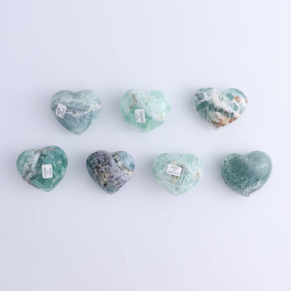 Fluorite Hearts Set of 7 - Expert Wholesale and Supplier of Wholesale Crystals & Bulk Gemstones, ["Fluorite","Hearts","Mexico"]