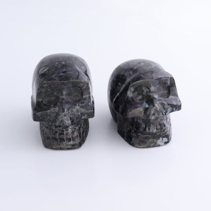 Indigo Gabbro Skulls Set of 2 - Expert Wholesale and Supplier of Wholesale Crystals & Bulk Gemstones, ["Indigo Gabbro","Madagascar","Skulls"]